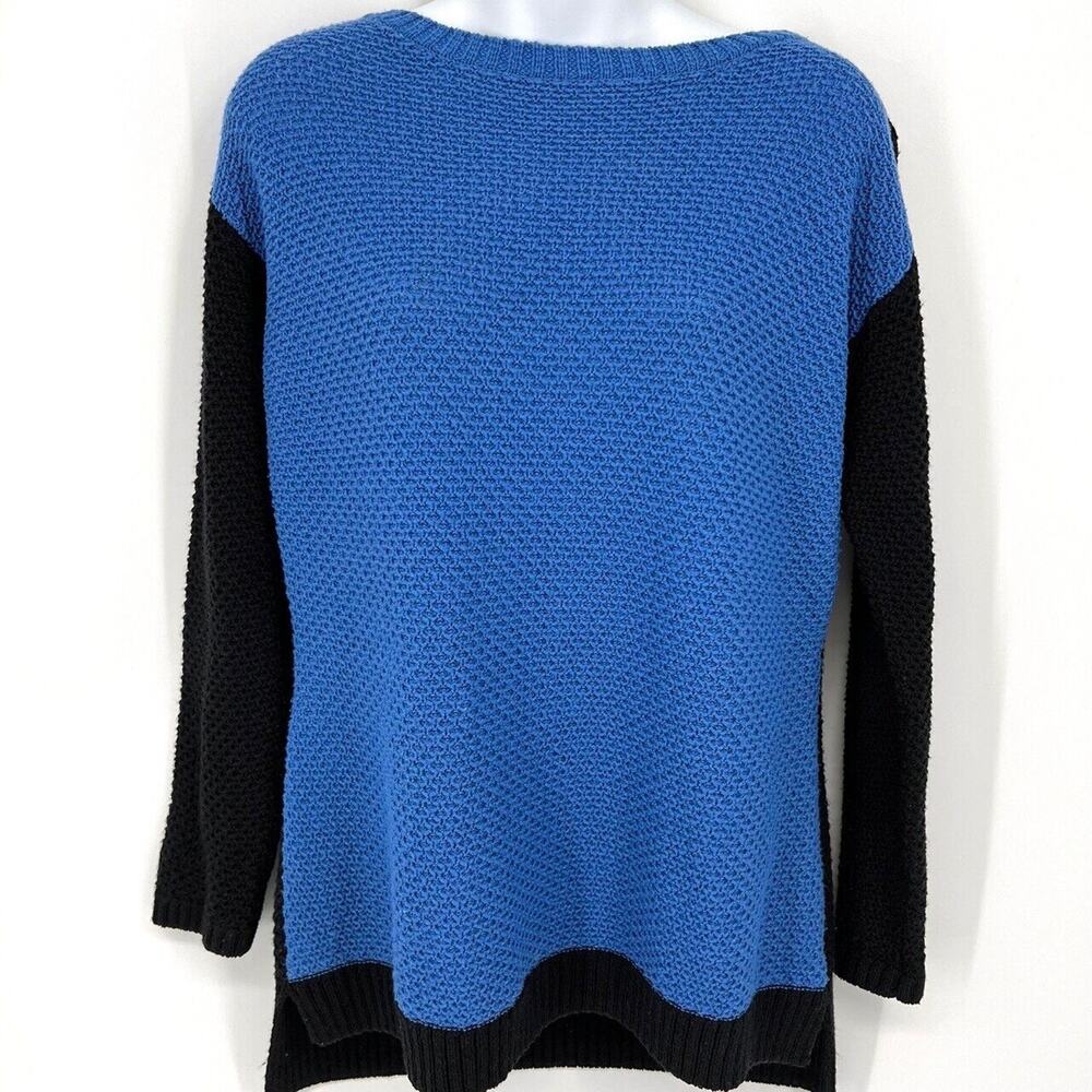 St. John Yellow Label Black Blue Color Block Sweater Size S